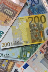 some current euro bills - 784769652