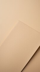 Beige background with dark beige paper on the right side, minimalistic background, copy space concept, top view, flat lay, high resolution photography