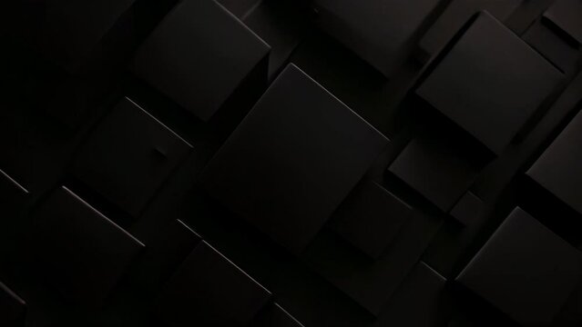 Abstract geometric pattern with 3D cubes on a dark background. Modern design concept for background,