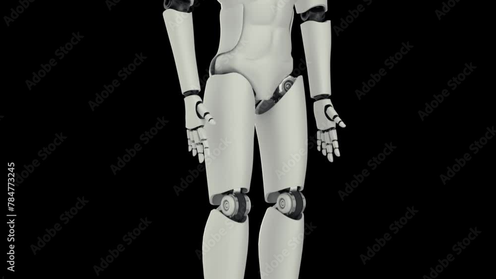 Poster mlp futuristic robot , artificial intelligence cgi on black and green background. robotic man 3d ren