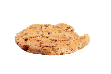 a homemade baked chocolate chocochip cookie isolated on transparent background