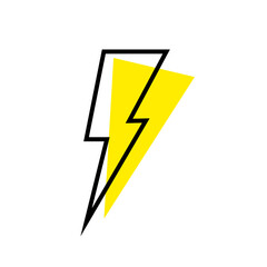 Lightning icon. Abstract linear lightning icon.