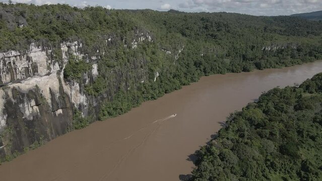 drone river rock tebing riam mahakam ulu kalimantan timur