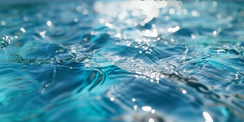 Naklejka na ściany i meble water in the pool close-up Generative AI