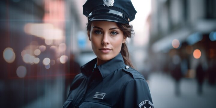 policeman on a city street portrait Generative AI