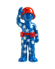 Fototapeta premium Iconic Art Toy Soldier Statue, Isolated on White or Transparent Background