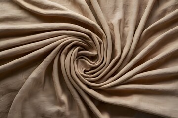 Beige linen fabric texture with folds for tactile design concepts - obrazy, fototapety, plakaty
