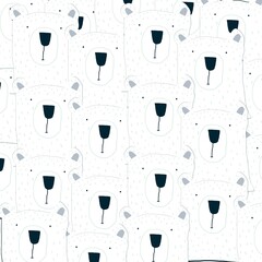 The image consists of a print with the face of a polar bear that repeats