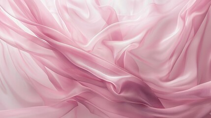 Fototapeta premium Soft pink gossamer fabric creating a gentle romantic and gentle backdrop, perfect for bridal photoshoots or as a decorative element in event styling.