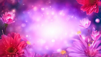 magic soft  background with  light  and  blooming  flowers