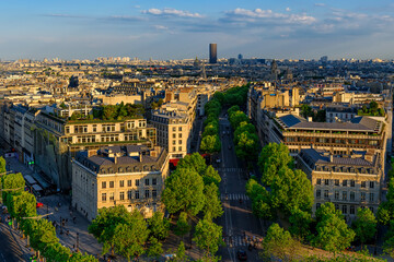 Aerial view of avenue  in Paris, France. Skyline of Paris. Architecture and landmarks of Paris - 784783055