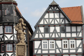 city tour through Fritzlar, half-timbered and more - obrazy, fototapety, plakaty
