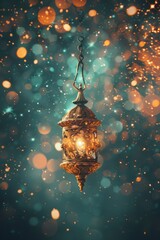 A mystical mysterious illustration with lights and sparkles and beautiful ornaments