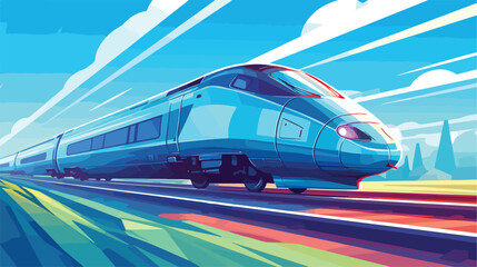 Vector Highspeed train in motion France Europe 2d