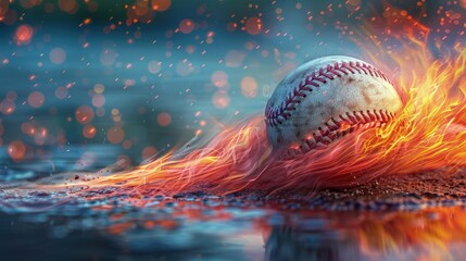 Abstract representation of a softball game with swirling energy and vibrant colors