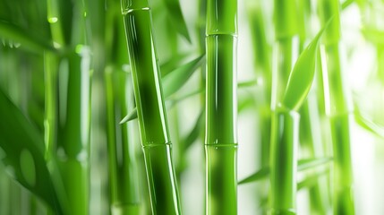 Fototapeta premium Close-up glass organic bamboo. volume digital plants, contrast, texture, neon light, surreal, fluorescencetrans plastic. Generated by artificial intelligence.