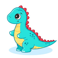 Fototapeta premium Little cute dinosaur. Illustration for children. For poster, stickers, card, game.