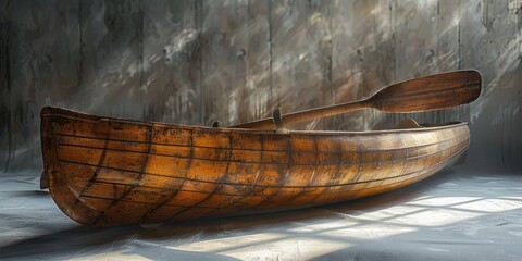 Moody image of rowing oars and seat on a white background, dramatic lighting - obrazy, fototapety, plakaty