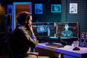 Software technician surprised by sentient AI becoming superintelligent, gaining humanoid form. It...