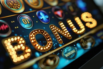 Winning and bonus concept, , banner and wallpaper for bonus and win, prize, triumph of victory, joy of achieving what you want, gambling theme, casino, online games.