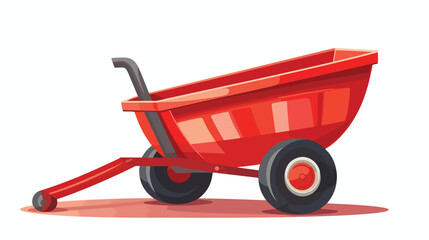 Fototapeta na wymiar Vector illustration a red wheelbarrow for transport