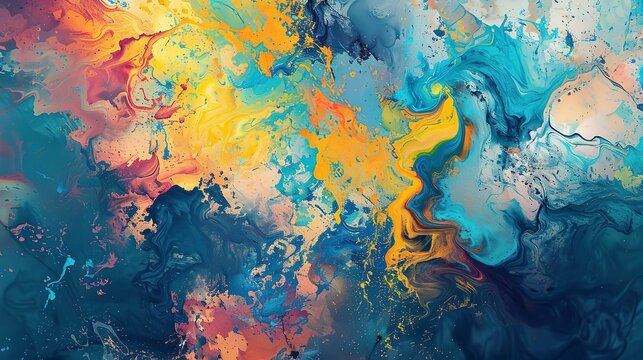 Abstract Oil Painting effect background, Futuristic Themes: Abstract designs that suggest a look into the future.
