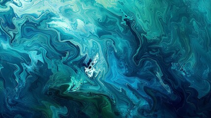 Fototapeta na wymiar Abstract Oil Painting effect background, Oceanic Abstracts: Blues and greens swirled to mimic the ocean.