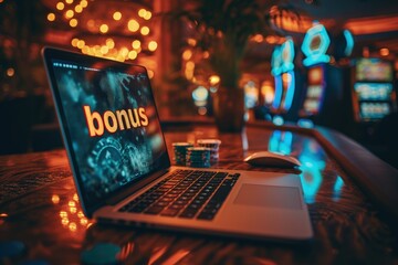 Winning and bonus concept, , banner and wallpaper for bonus and win, prize, triumph of victory, joy of achieving what you want, gambling theme, casino, online games.