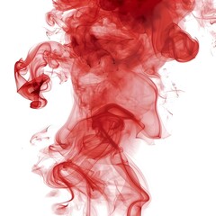 Realistic red smoke element, depicted in a close-up view, with a swirling pattern and shades of red.
