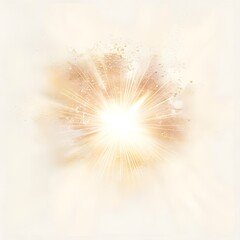 Radiant sunburst with soft, ethereal light leaks on a white background, conveying a sense of brightness and positivity.