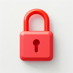 Red Padlock With Key