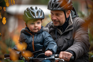 Man Riding Bike With Little Boy