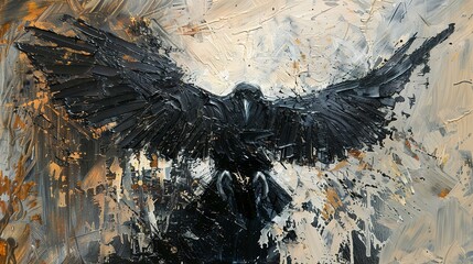 Distressed oil painting, chaotic strokes, high contrast, bird's-eye, gritty finish.