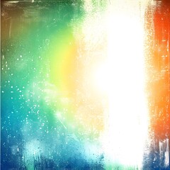 Vibrant retro-style abstract background template with color gradient, grainy texture, and bright...
