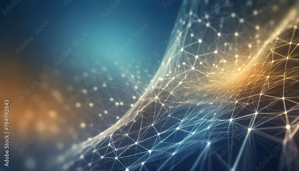 Aufkleber abstract technology background with blue glowing lines and light effects, suitable for digital conce