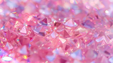 Fototapeta premium A pattern with pastel light pink color rhinestone. Crystals, diamonds, sparkling. Generated by artificial intelligence.
