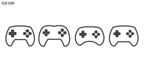 Flat icon of Video Game, Game console. Game joystick vector, Game controller symbol signs, Gamepad icon vector illustration logo template in trendy flat style transparent background.