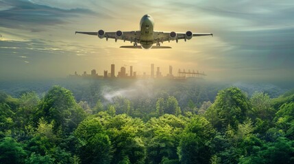 Environmental Impact: Address the environmental aspect of air cargo by capturing eco-friendly initiatives such as electric cargo vehicles, sustainable packaging practices. Generative AI - obrazy, fototapety, plakaty