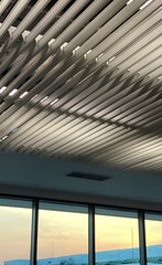 roof of a building in the airport.