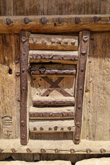 Old vantage wooden door and gate of the fort Al Masmak Palace Riyadh, Saudi Arabia