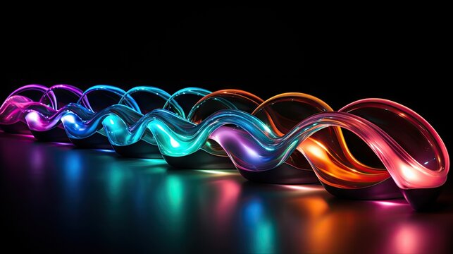 Rainbow in Curved Air Ndebele art Bioluminescent UHD Wallpaper