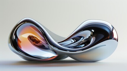 3d render of an abstract object with a metallic, illustration