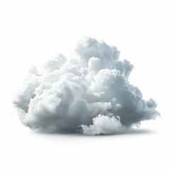 White fluffy clouds float on sky isolated on white background