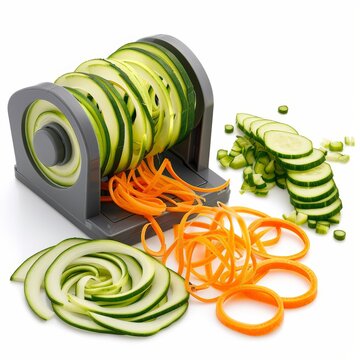 Spiral vegetable slicer for good health, isolated on white