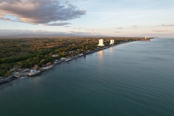 Fototapeta premium Aerial views from over Playa Blanca, Panama