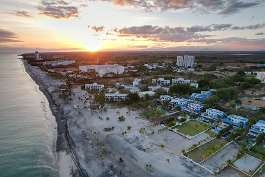 Aerial views from over Playa Blanca, Panama
