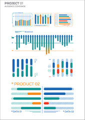 Design business elements charts in color. Finance Charts.