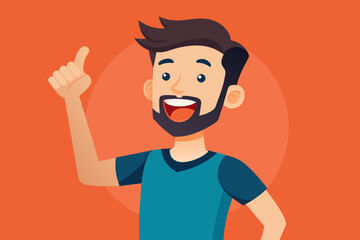 happy man shows gesture cool vector illustration