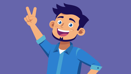 Fototapeta na wymiar happy man shows gesture cool vector illustration