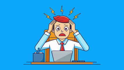  headache fatigue or upset man vector illustration